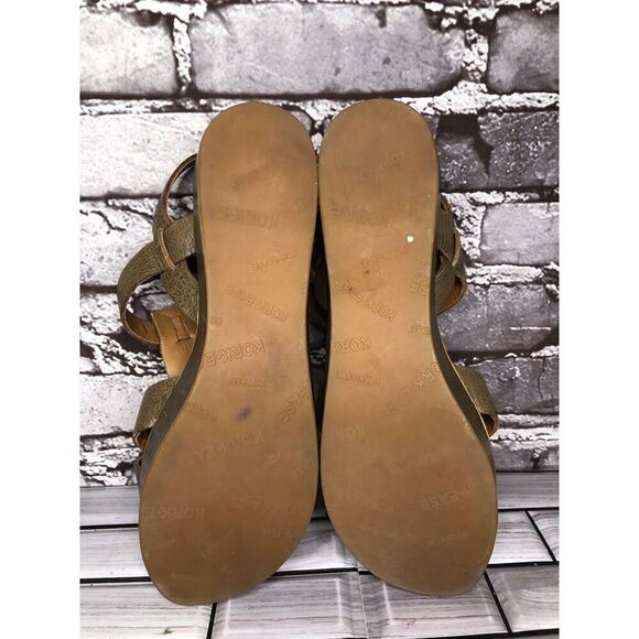 Kork-Ease Olive Green Leather Platform Wedge Ankle Strap Sandals Women Sz 7M US - Picture 14 of 16